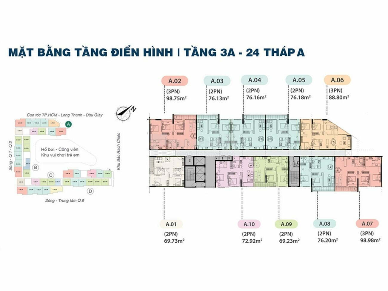 Mặt bằng dự án căn hộ chung cư Jamila Khang Điền Đường Song Hành chủ đầu tư Khang Điền Quận 9