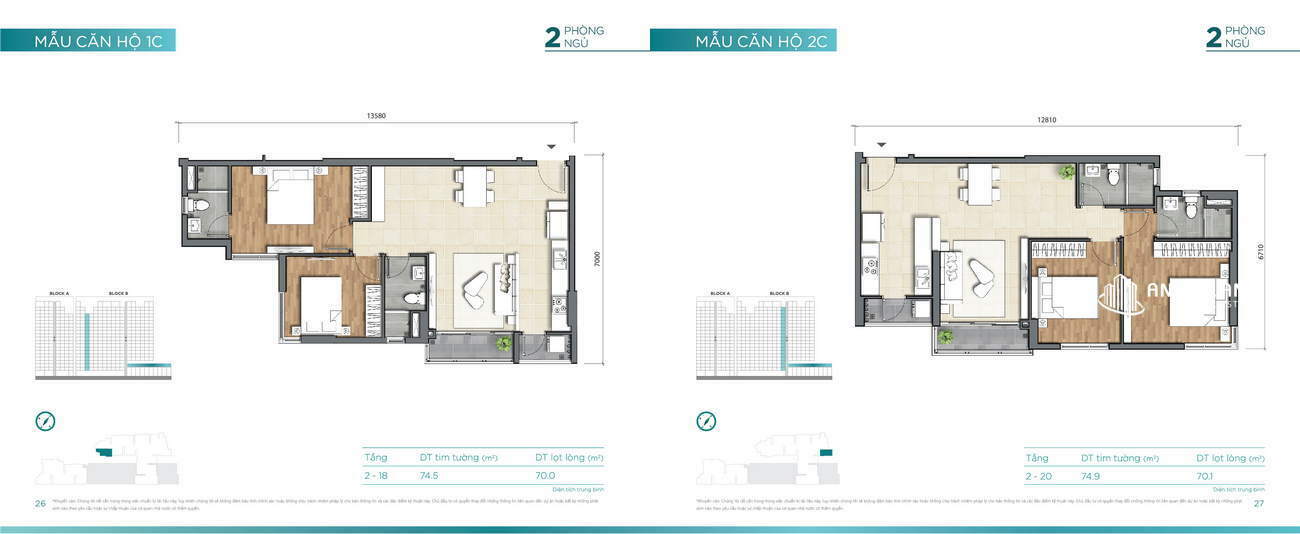 Thiết kế căn hộ 74m² Dlusso Quận 2